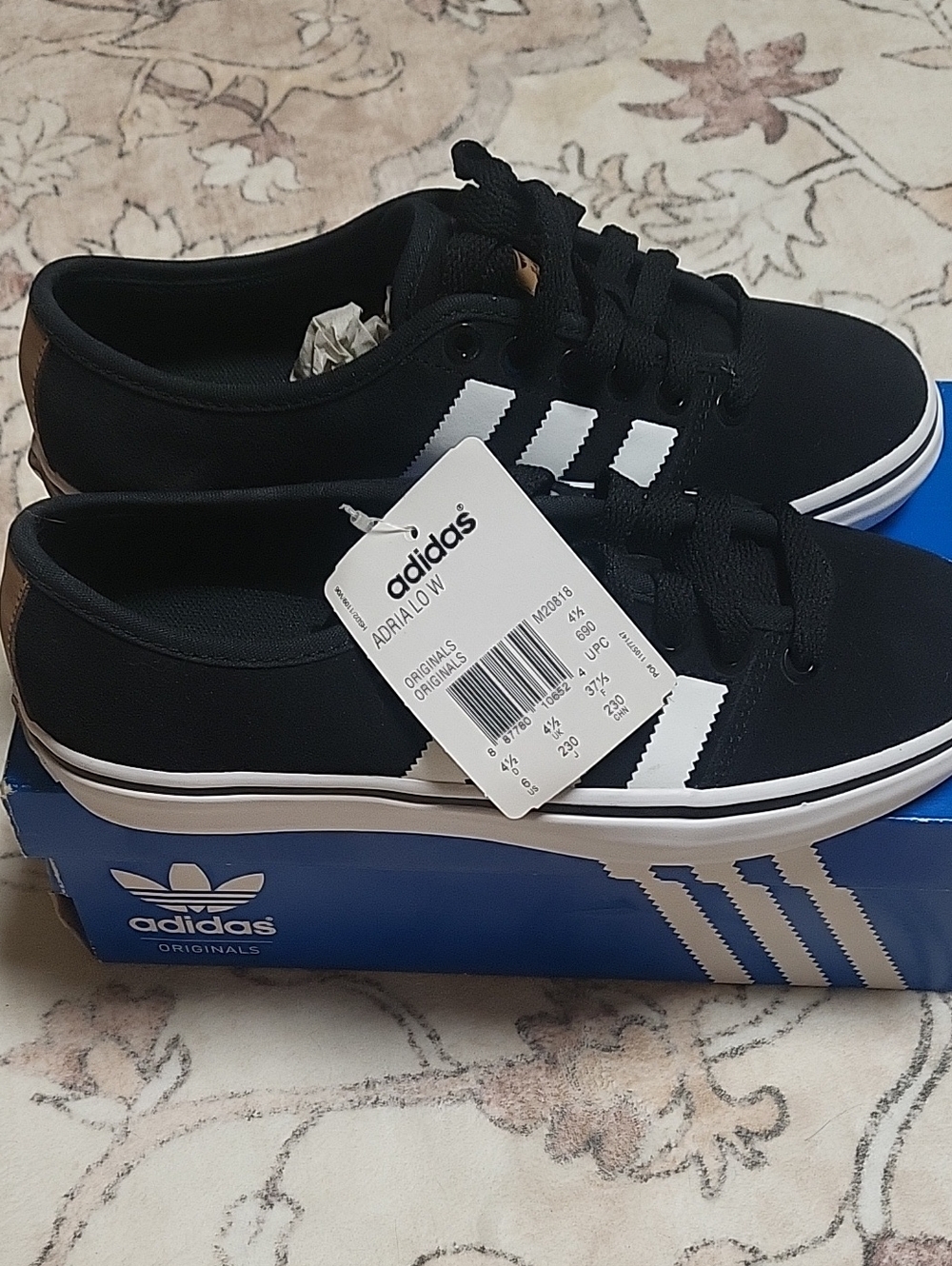 NWT Adidas Originals Adria Lo W Black White Sneakers Size 6 M20818